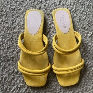 Simmi London Yellow Flat Slippers Size 9